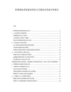 智慧物流系統(tǒng)建設(shè)需求與關(guān)鍵技術(shù)發(fā)展分析報告