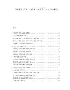 印度軟件開發(fā)人才儲(chǔ)備與公司文化建設(shè)評(píng)價(jià)報(bào)告