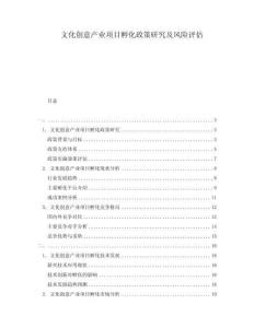 文化創意產業項目孵化政策研究及風險評估