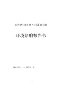 白音哈爾金礦地下開采擴(kuò)能項(xiàng)目環(huán)境影響報(bào)告書