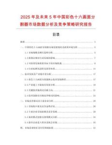 2025年及未來5年中國彩色十六畫面分割器市場數據分析及競爭策略研究報告