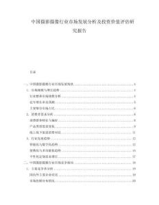 中国摄影摄像行业市场发展分析及投资价值评估研究报告
