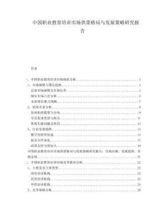 中國職業教育培訓市場供需格局與發展策略研究報告