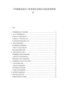 中国测量泵进出口贸易现状及国际市场拓展策略报告