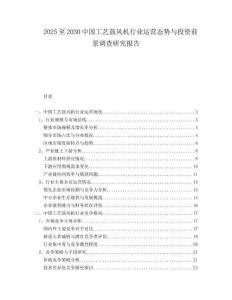 2025至2030中國工藝鼓風機行業運營態勢與投資前景調查研究報告