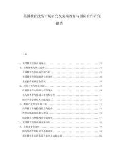 英國教育投資市場研究及尖端教育與國際合作研究報(bào)告