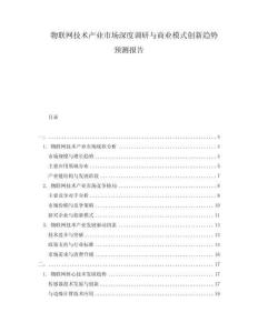 物联网技术产业市场深度调研与商业模式创新趋势预测报告