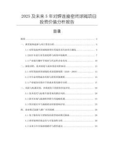 2025及未來5年對焊連接密閉球閥項目投資價值分析報告