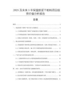 2025及未來5年保溫膠漿干粉料項(xiàng)目投資價(jià)值分析報(bào)告