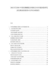 2025至2030中国高堰螺旋分级机行业市场深度研究及发展前景投资可行性分析报告