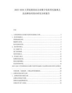 2025-2030大型连锁商业企业数字化转型实施难点及品牌协同效应研究分析报告