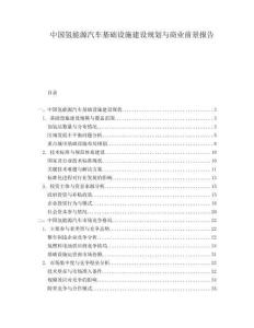 中國氫能源汽車基礎設施建設規劃與商業前景報告
