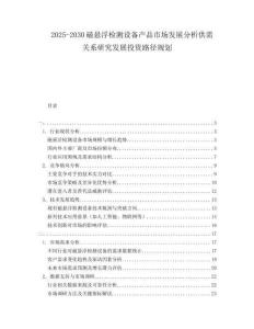 2025-2030磁悬浮检测设备产品市场发展分析供需关系研究发展投资路径规划