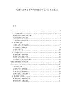 智慧农业传感器网络部署成本与产出效益报告