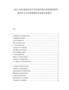 2025-2030地理信息行業(yè)市場市場目前發(fā)展深度考索單位與行業(yè)發(fā)展趨勢及前景分析報(bào)告