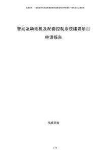 智能驅動電機及配套控制系統(tǒng)建設項目申請報告