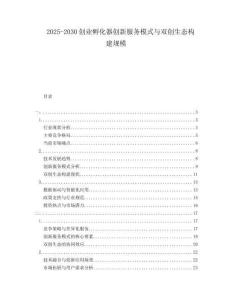 2025-2030創(chuàng)業(yè)孵化器創(chuàng)新服務(wù)模式與雙創(chuàng)生態(tài)構(gòu)建規(guī)模