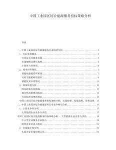 中國工業園區綜合能源服務招標策略分析