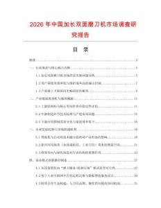 2026年中國加長雙面磨刀機市場調查研究報告