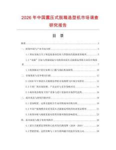 2026年中國震壓式脫箱造型機市場調(diào)查研究報告