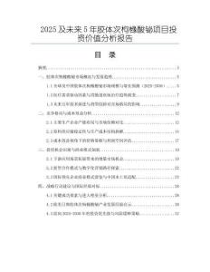2025及未來(lái)5年膠體次枸櫞酸鉍項(xiàng)目投資價(jià)值分析報(bào)告