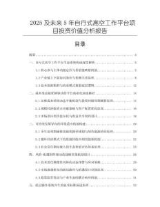 2025及未來5年自行式高空工作平臺項目投資價值分析報告