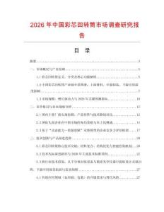 2026年中國彩芯回轉筒市場調查研究報告