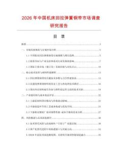 2026年中國(guó)機(jī)床回拉彈簧鋼帶市場(chǎng)調(diào)查研究報(bào)告