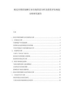 核反應(yīng)堆控制棒行業(yè)市場(chǎng)供需分析及投資評(píng)估規(guī)劃分析研究報(bào)告