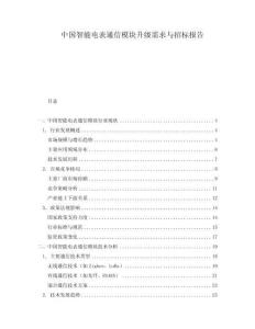 中國智能電表通信模塊升級需求與招標報告