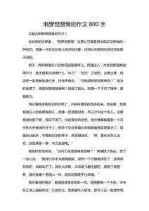 刺穿琵琶骨的作文800字