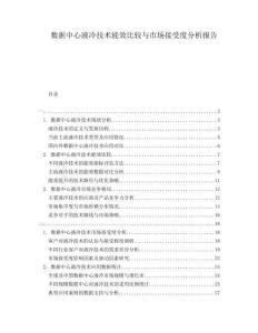 數據中心液冷技術能效比較與市場接受度分析報告