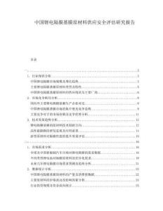 中國鋰電隔膜基膜原材料供應(yīng)安全評估研究報告