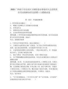2025廣西南寧市良慶區(qū)玉洞街道辦事處社區(qū)公益性崗位勞動保障協(xié)管員招聘1人模擬試卷參考答案詳解