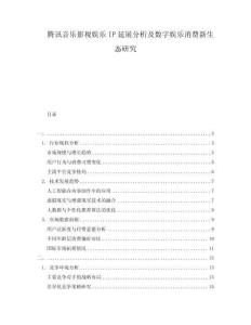 騰訊音樂(lè)影視娛樂(lè)IP延展分析及數(shù)字娛樂(lè)消費(fèi)新生態(tài)研究