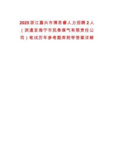2025浙江嘉興市博思睿人力招聘2人（派遣至海寧市民泰煤氣有限責任公司）筆試歷年參考題庫附帶答案詳解