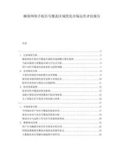 蜂窩網(wǎng)絡(luò)手機(jī)信號(hào)覆蓋區(qū)域優(yōu)化市場(chǎng)運(yùn)作評(píng)估報(bào)告