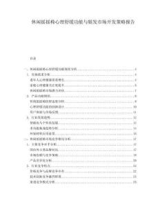 休閑搖搖椅心理舒緩功能與銀發市場開發策略報告