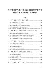 再生橡膠在汽車(chē)行業(yè)2026-2030年產(chǎn)業(yè)發(fā)展現(xiàn)狀及未來(lái)發(fā)展趨勢(shì)分析研究