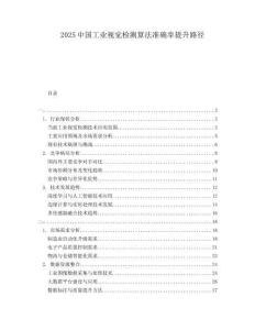 2025中國(guó)工業(yè)視覺(jué)檢測(cè)算法準(zhǔn)確率提升路徑