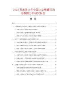 2025及未來5年中國止動板螺釘市場數據分析研究報告