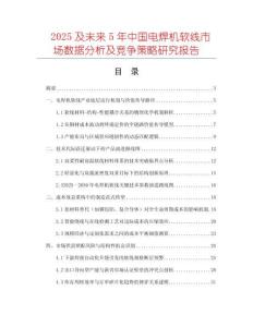 2025及未來5年中國電焊機(jī)軟線市場數(shù)據(jù)分析及競爭策略研究報(bào)告