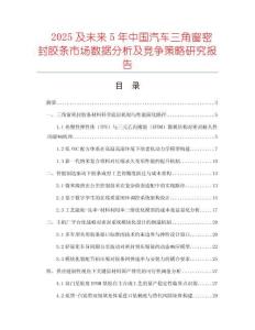 2025及未來5年中國汽車三角窗密封膠條市場數(shù)據(jù)分析及競爭策略研究報(bào)告