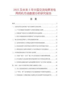 2025及未來5年中國交流電焊發(fā)電兩用機(jī)市場數(shù)據(jù)分析研究報告