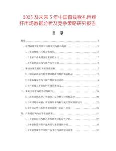 2025及未來5年中國直線鏜孔用鏜桿市場數據分析及競爭策略研究報告