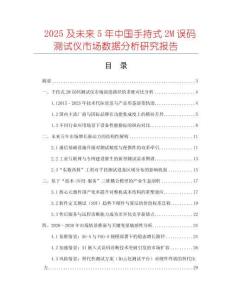 2025及未來5年中國手持式2M誤碼測試儀市場數據分析研究報告