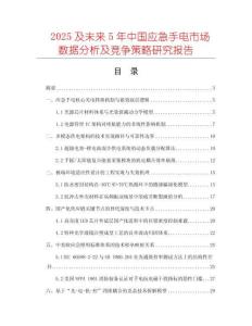 2025及未來5年中國應(yīng)急手電市場數(shù)據(jù)分析及競爭策略研究報(bào)告