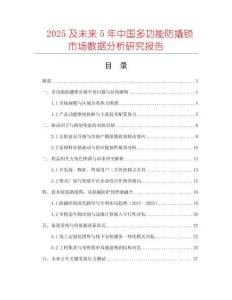 2025及未來5年中國多功能防撬鎖市場數(shù)據(jù)分析研究報告