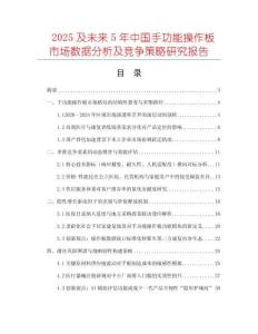 2025及未來5年中國手功能操作板市場數據分析及競爭策略研究報告