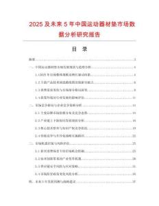 2025及未來(lái)5年中國(guó)運(yùn)動(dòng)器材墊市場(chǎng)數(shù)據(jù)分析研究報(bào)告